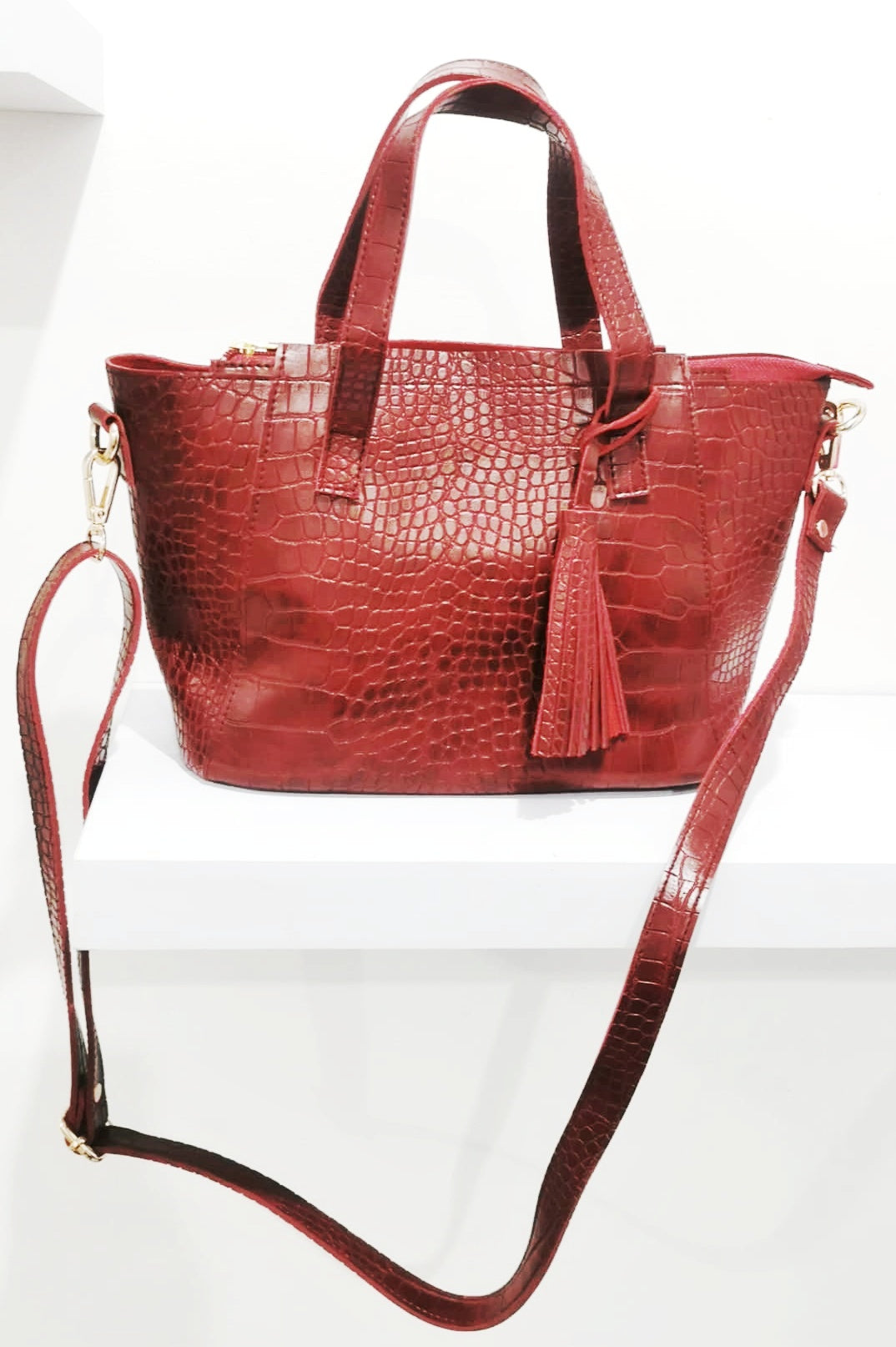 MIXMI CROCO Matte Sling Bag (Red)