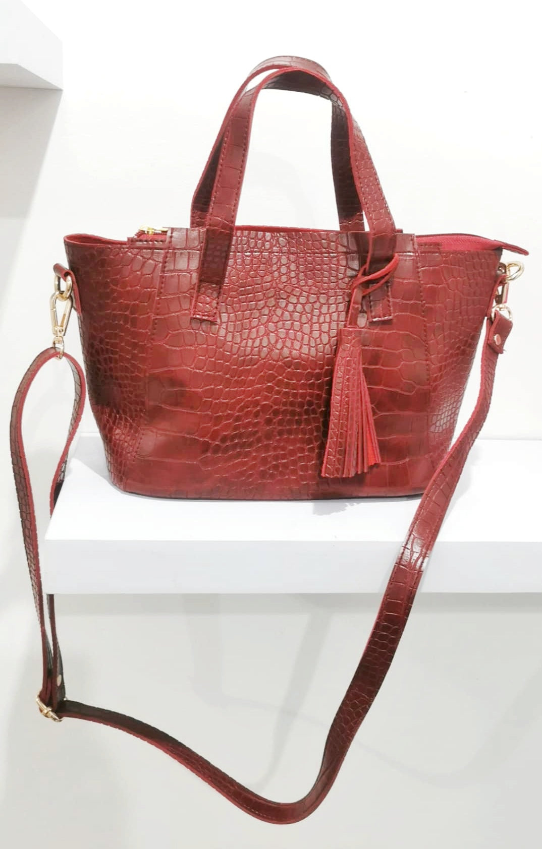 MIXMI CROCO Matte Sling Bag (Red)
