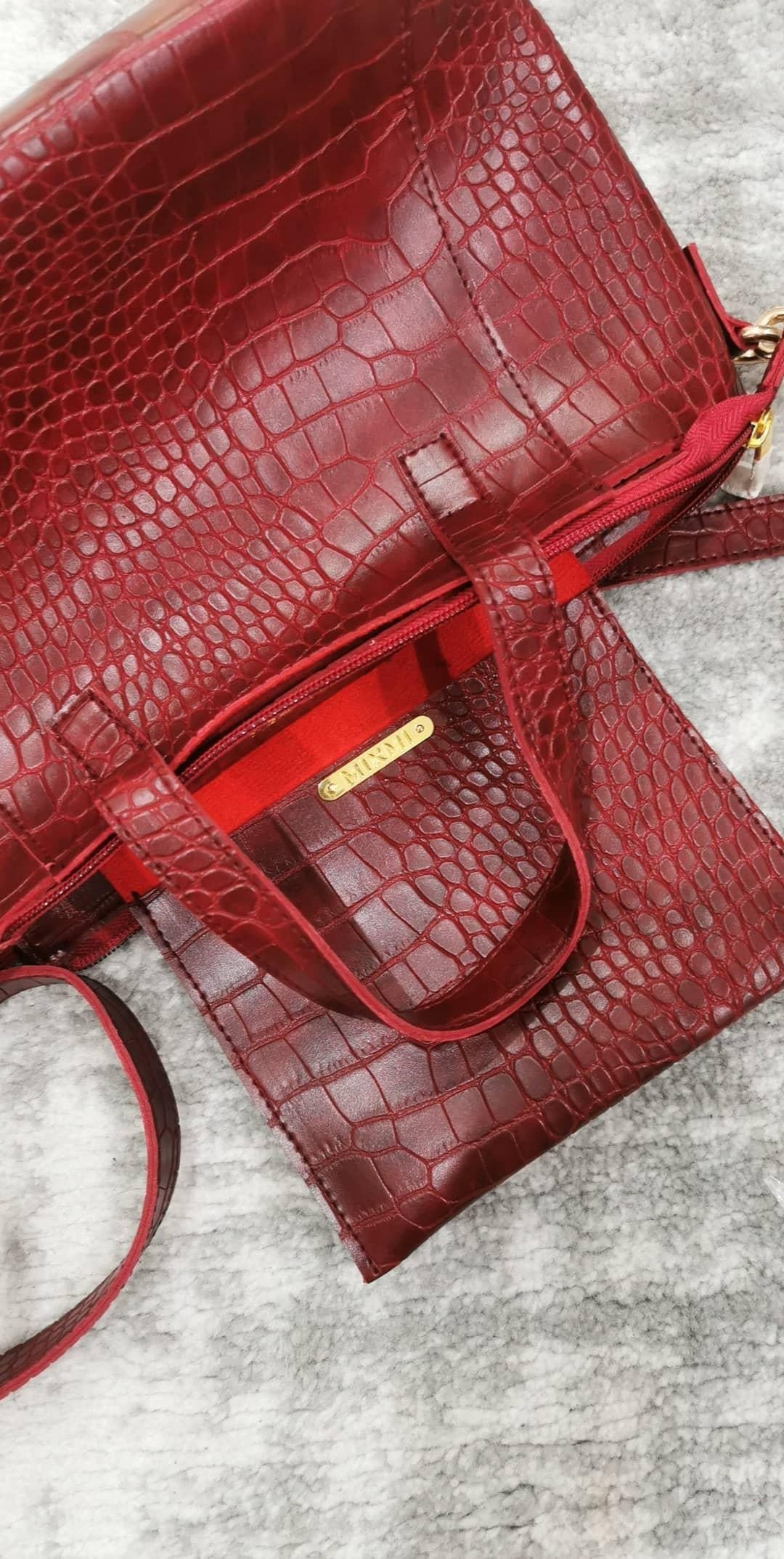 MIXMI CROCO Matte Sling Bag (Red)