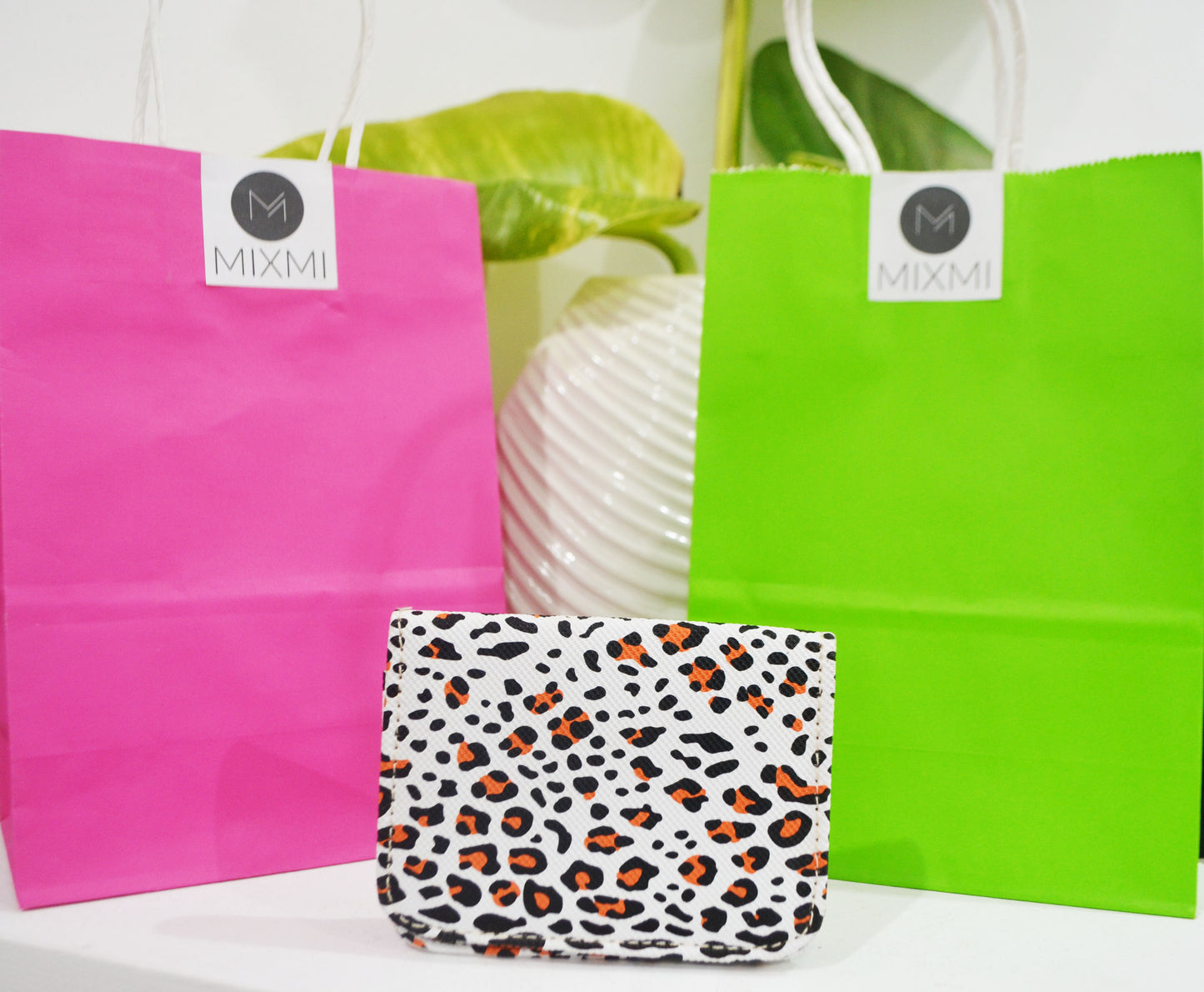 MIXMI MINI WALLET (LEOPARD ORANGE PRINT)