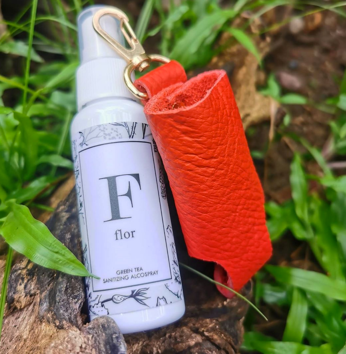 MIXMI Leather Alcospray Holder (RED)