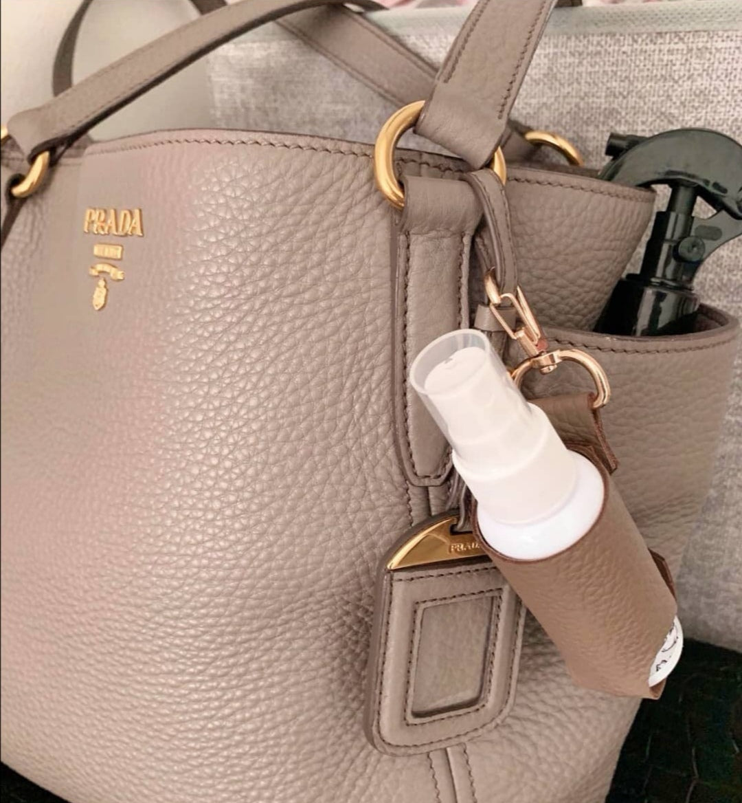 MIXMI Leather Alcospray Holder (TAUPE)
