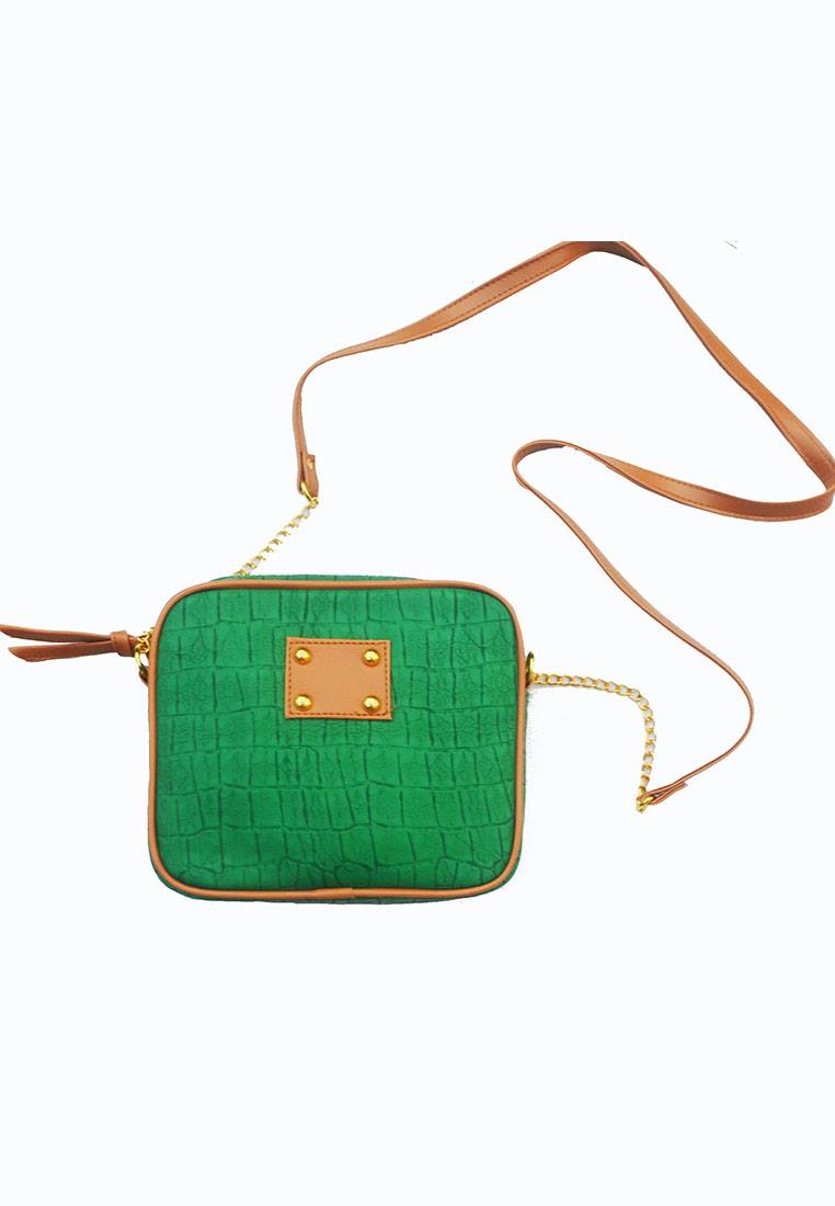 MIXMI TAYLOR CHAIN BAG (GREEN/TAN)