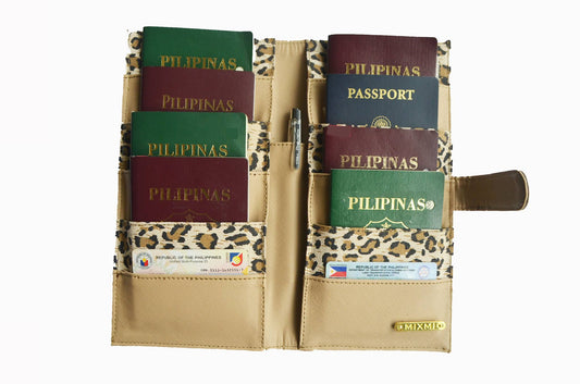 MIXMI FAMILY PASSPORT WALLET (Leopard Brown)