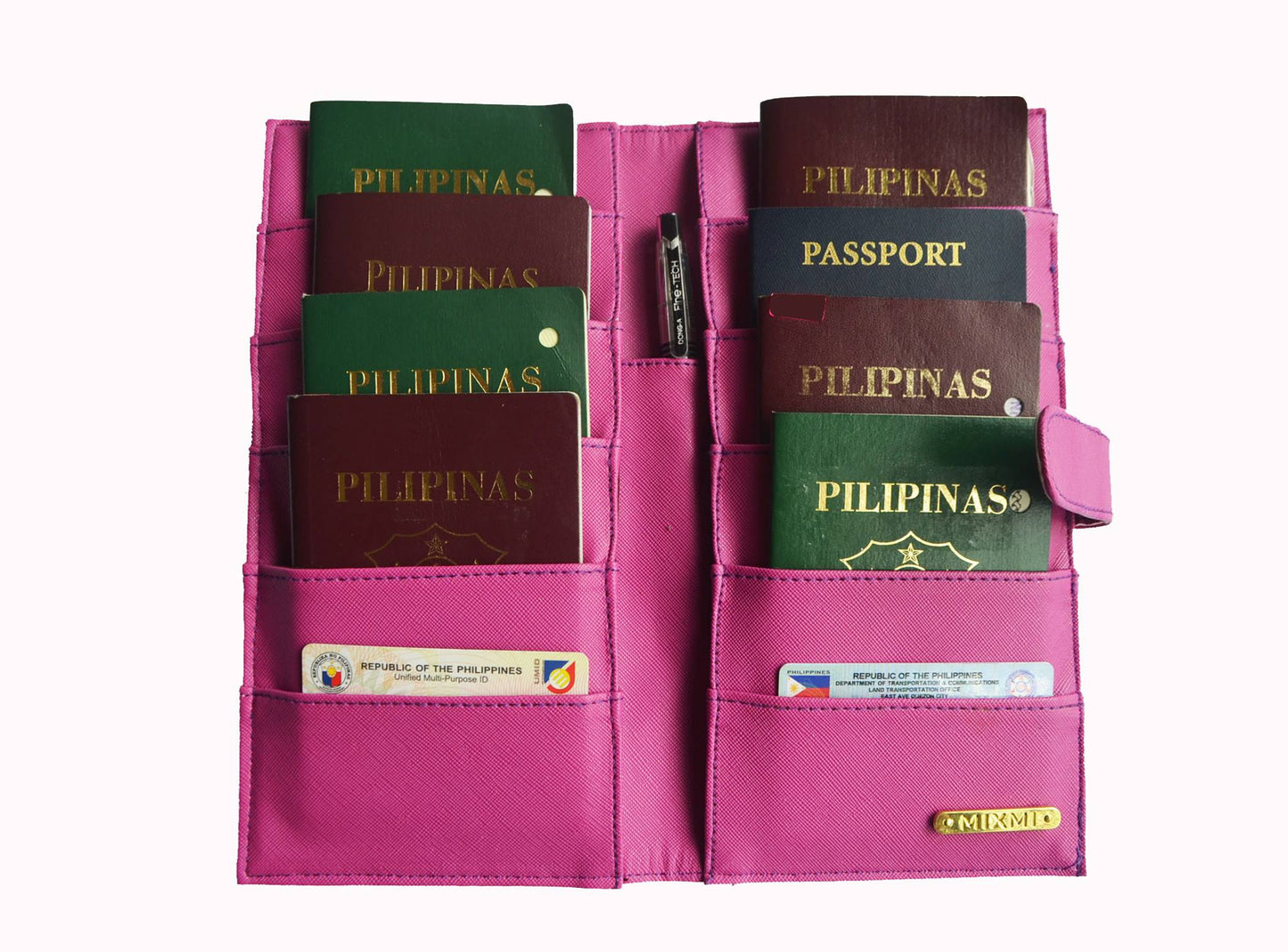 MIXMI FAMILY PASSPORT/ PASSBOOK WALLET (PURPLISH PINK)