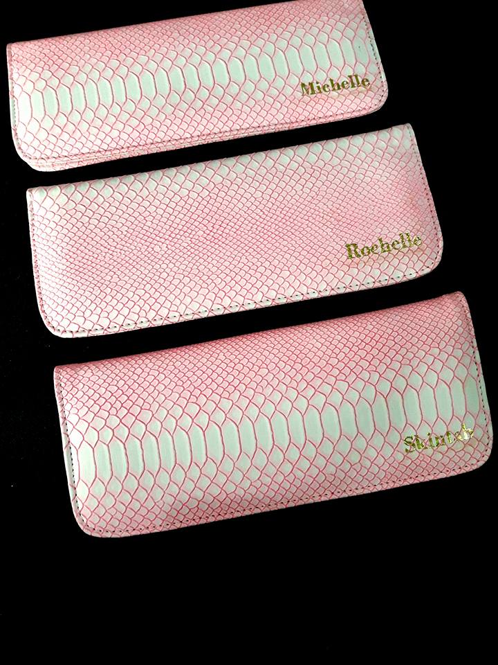 MIXMI LONG CHECKBOOK WALLET (SNAKESKIN COTTON CANDY PINK)
