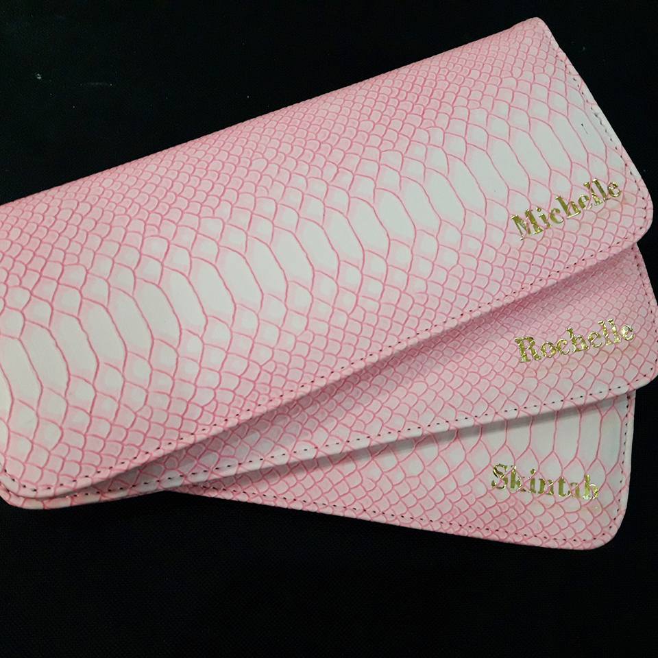 MIXMI LONG CHECKBOOK WALLET (SNAKESKIN COTTON CANDY PINK)