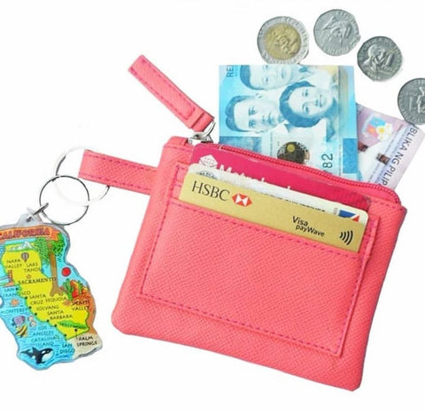 MIXMI Slim Zippered Wallet (salmon pink)
