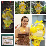 BLOOM AND BLUSH (Mini Bubble Balloon with Fairy Lights) - Happy Birthday, Joana!