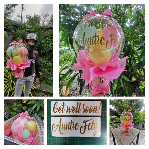 BLOOM AND BLUSH (Mini Bubble Balloon without Fairy Lights) - Get Well soon, Auntie Fely!