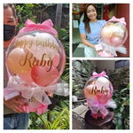 BLOOM AND BLUSH (Mini Bubble Balloon with Fairy Lights) - Happy Birthday, Ruby!