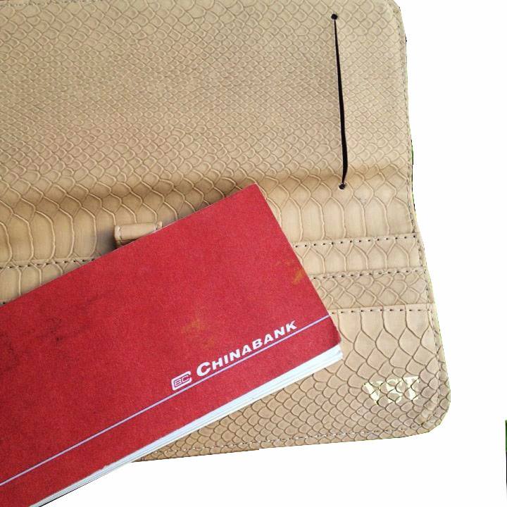 MIXMI LONG CHECKBOOK WALLET (BEIGE SNAKESKIN)