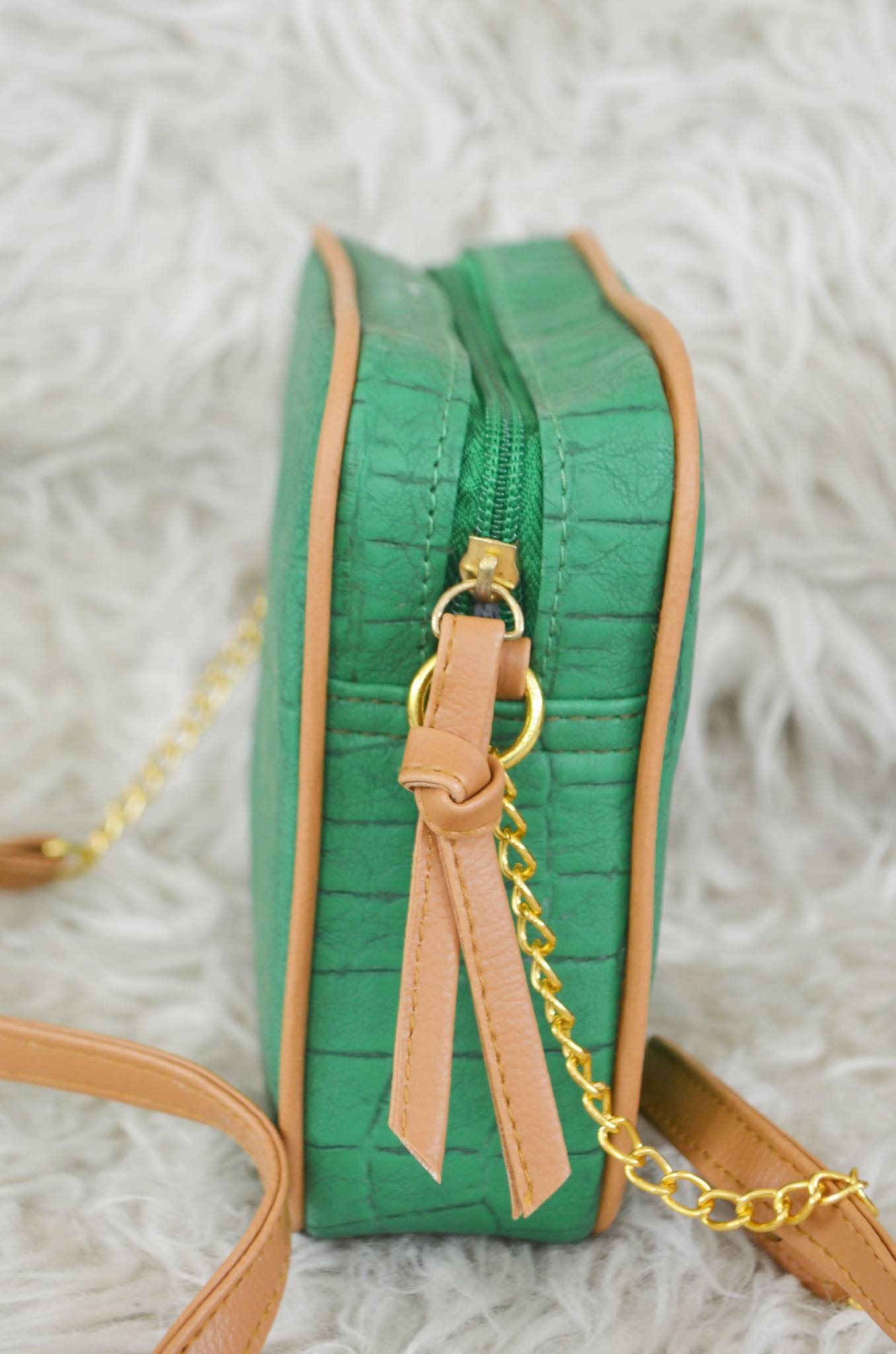 MIXMI TAYLOR CHAIN BAG (GREEN/TAN)