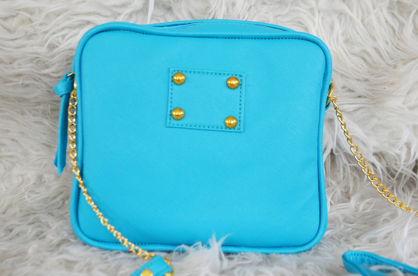 MIXMI TAYLOR CHAIN BAG (Aqua Blue) GOLD CHAIN