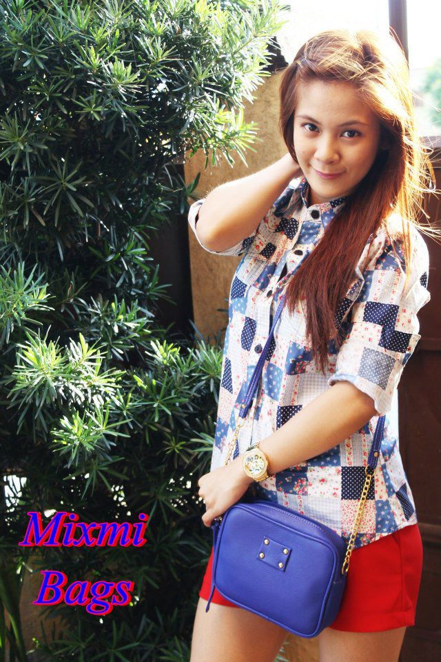 MIXMI TAYLOR CHAIN BAG (Royal Blue) GOLD CHAIN