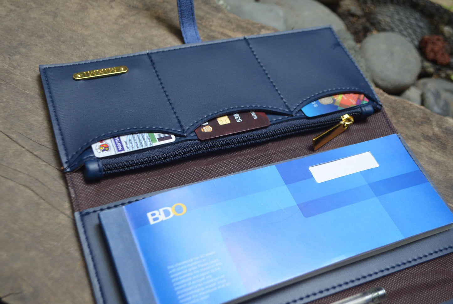 MIXMI DOUBLE CHECKBOOK WALLET (NAVY BLUE)