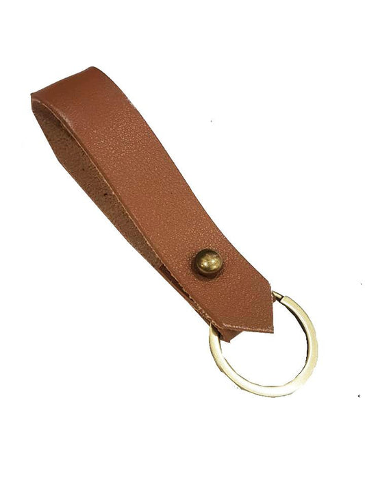 MIXMI BRASS STUD KEYCHAIN (DARK TAN)