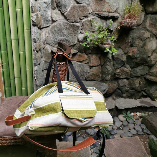 Mixmi Vacay Bag (Yellow Green Stripes)