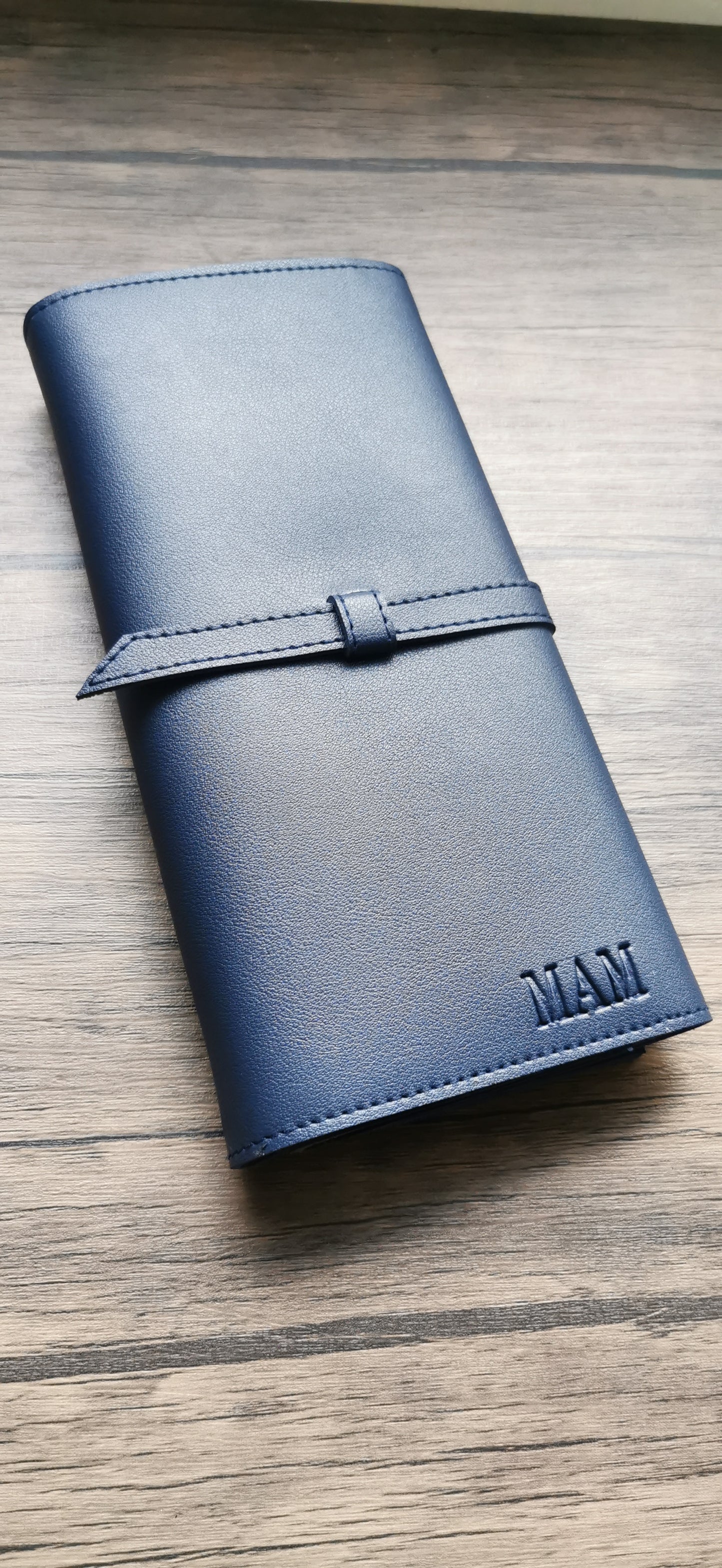 MIXMI TRIPLE CHECKBOOK WALLET (NAVY BLUE)