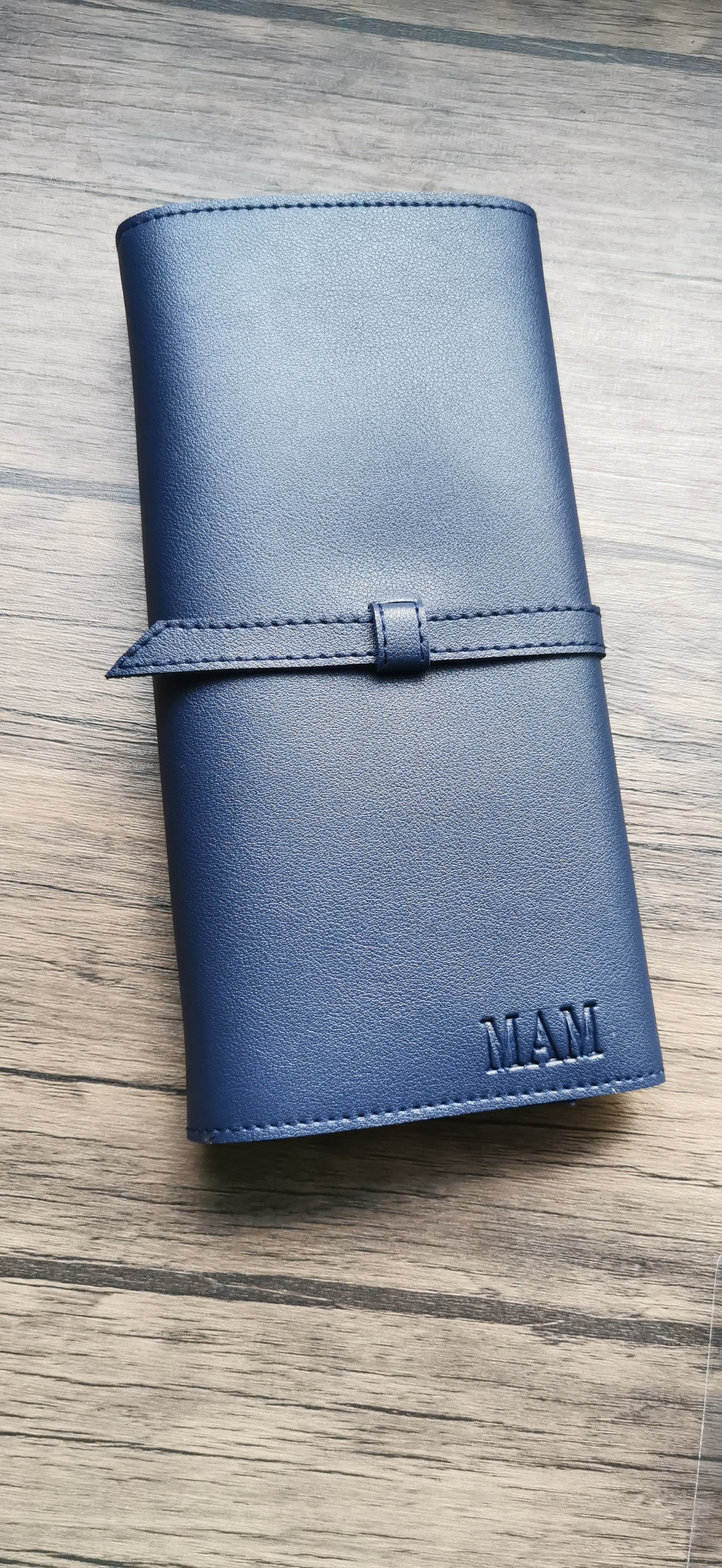 MIXMI TRIPLE CHECKBOOK WALLET (NAVY BLUE)