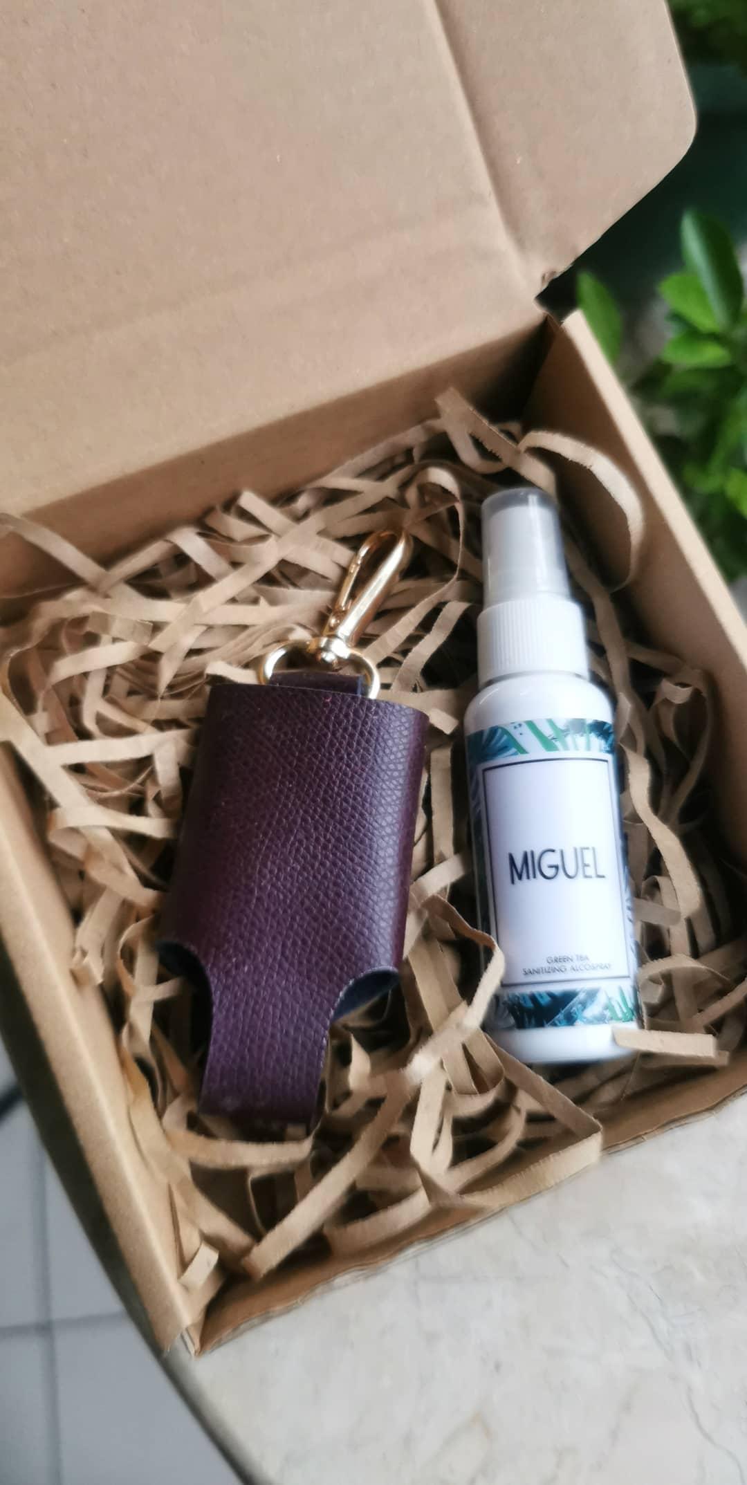 Mixmi Leather Alcospray Holder (Executive Brown)