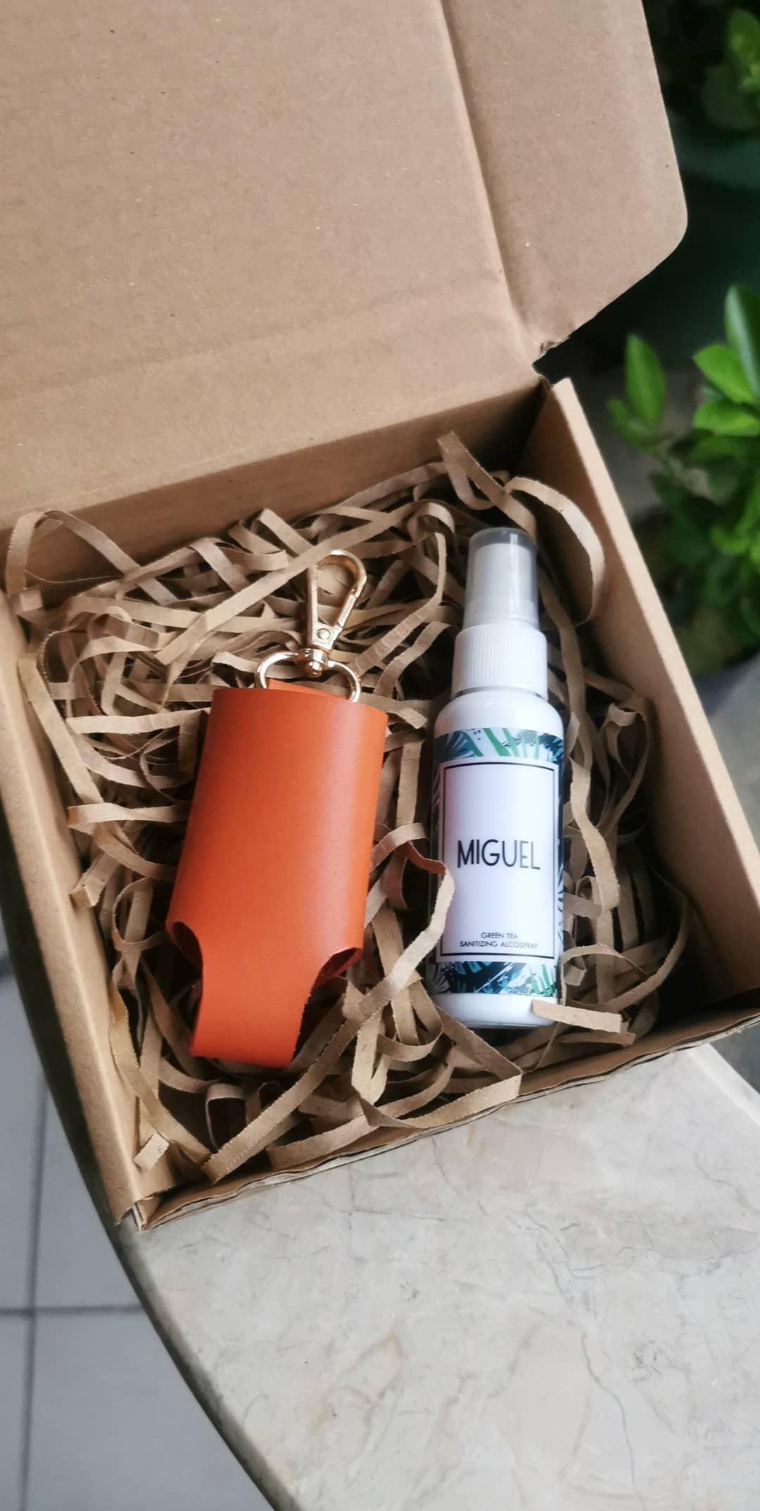 Mixmi Leather Alcospray Holder (Orange)