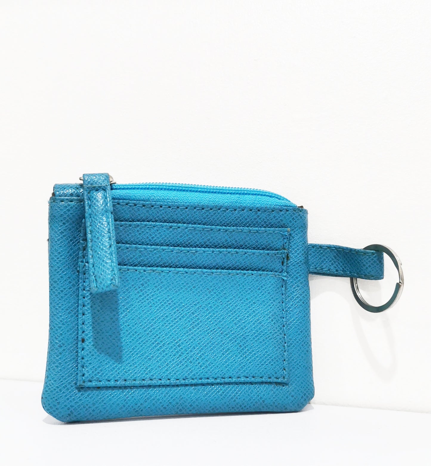 MIXMI Slim Zippered Wallet (Textured Aqua)