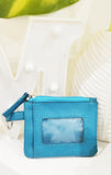 MIXMI Slim Zippered Wallet (Textured Aqua)