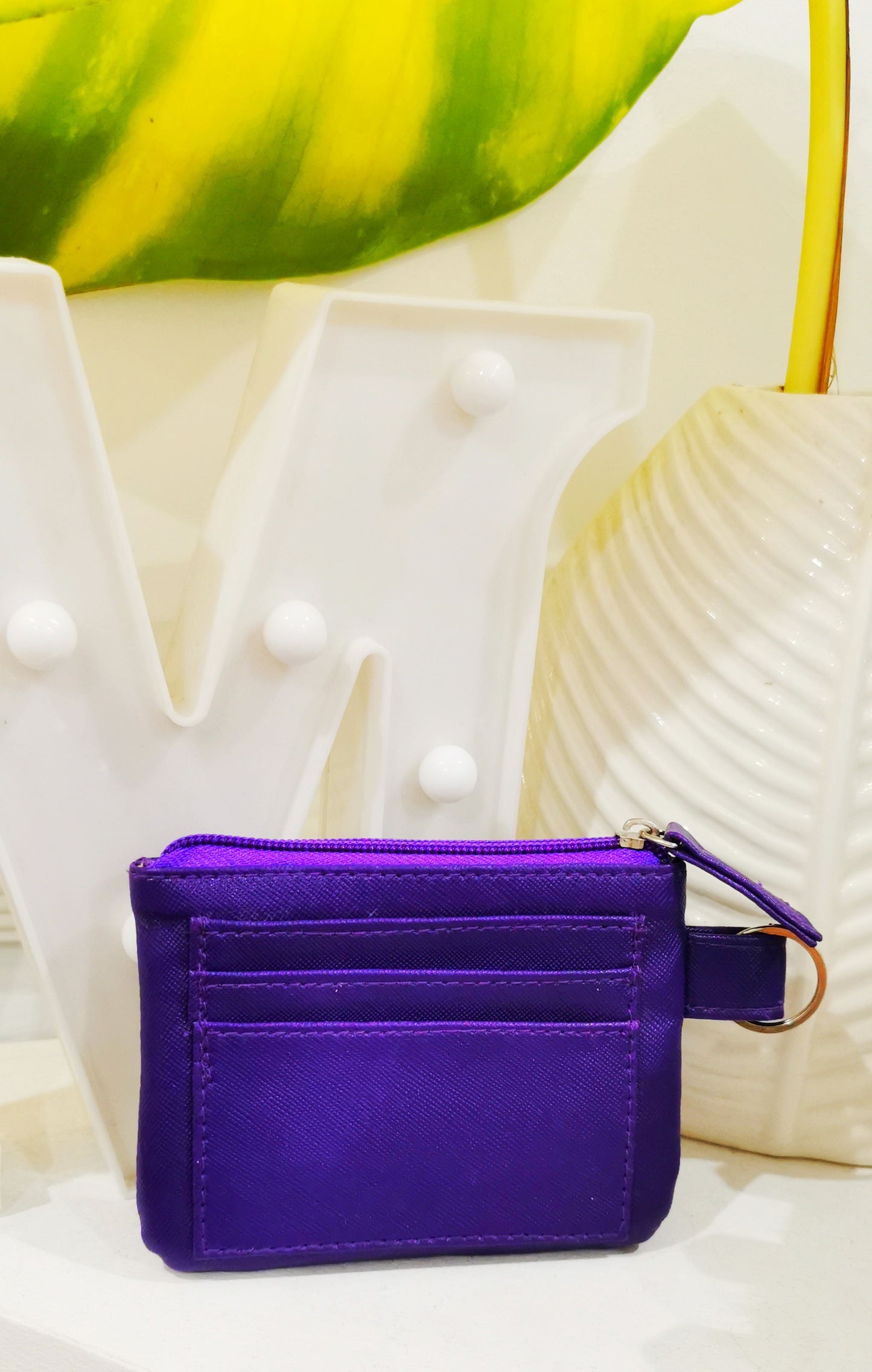 MIXMI Slim Zippered Wallet (Violet)