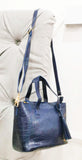 MIXMI Croco Matte Sling Bag (Navy Blue)