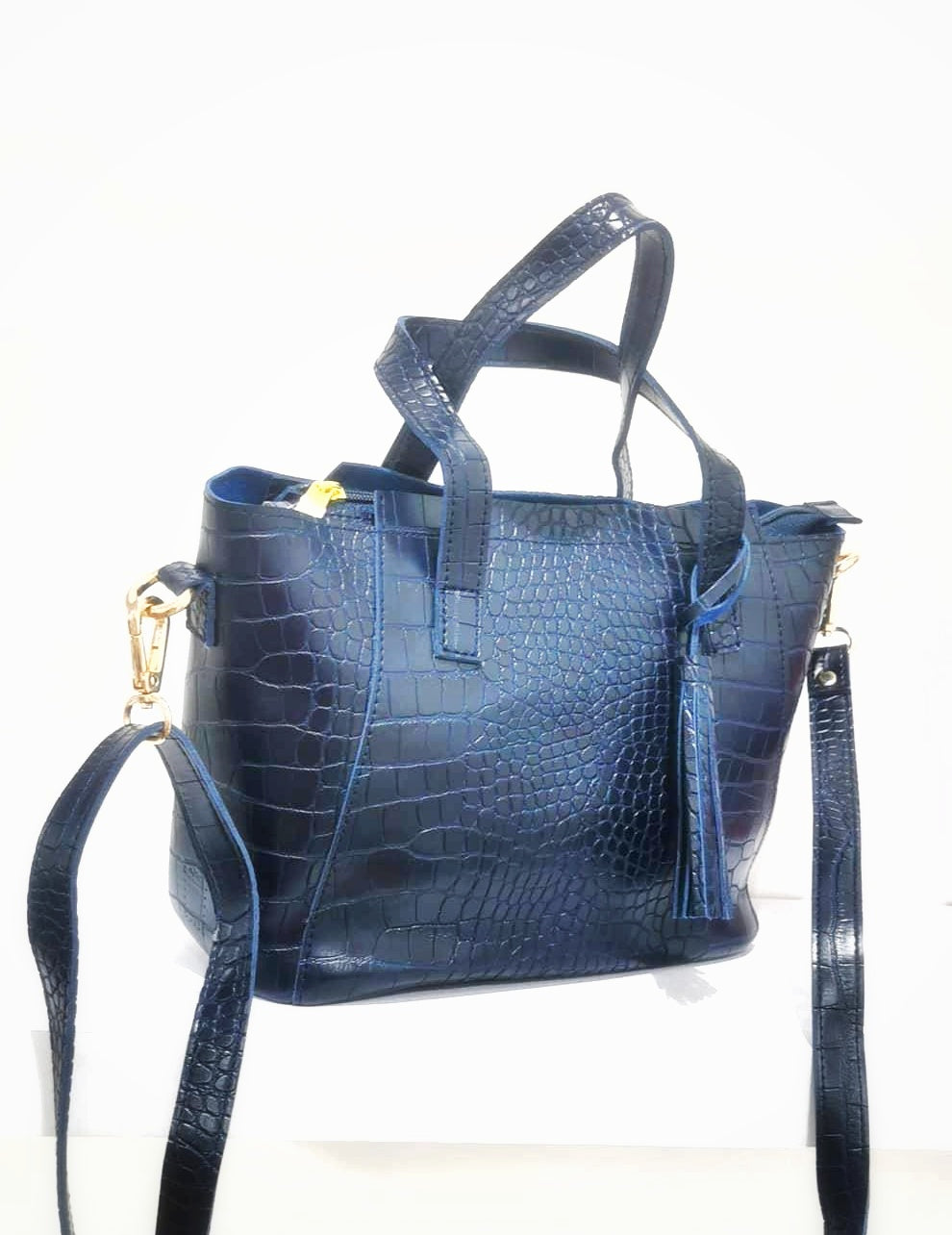 MIXMI Croco Matte Sling Bag (Navy Blue)