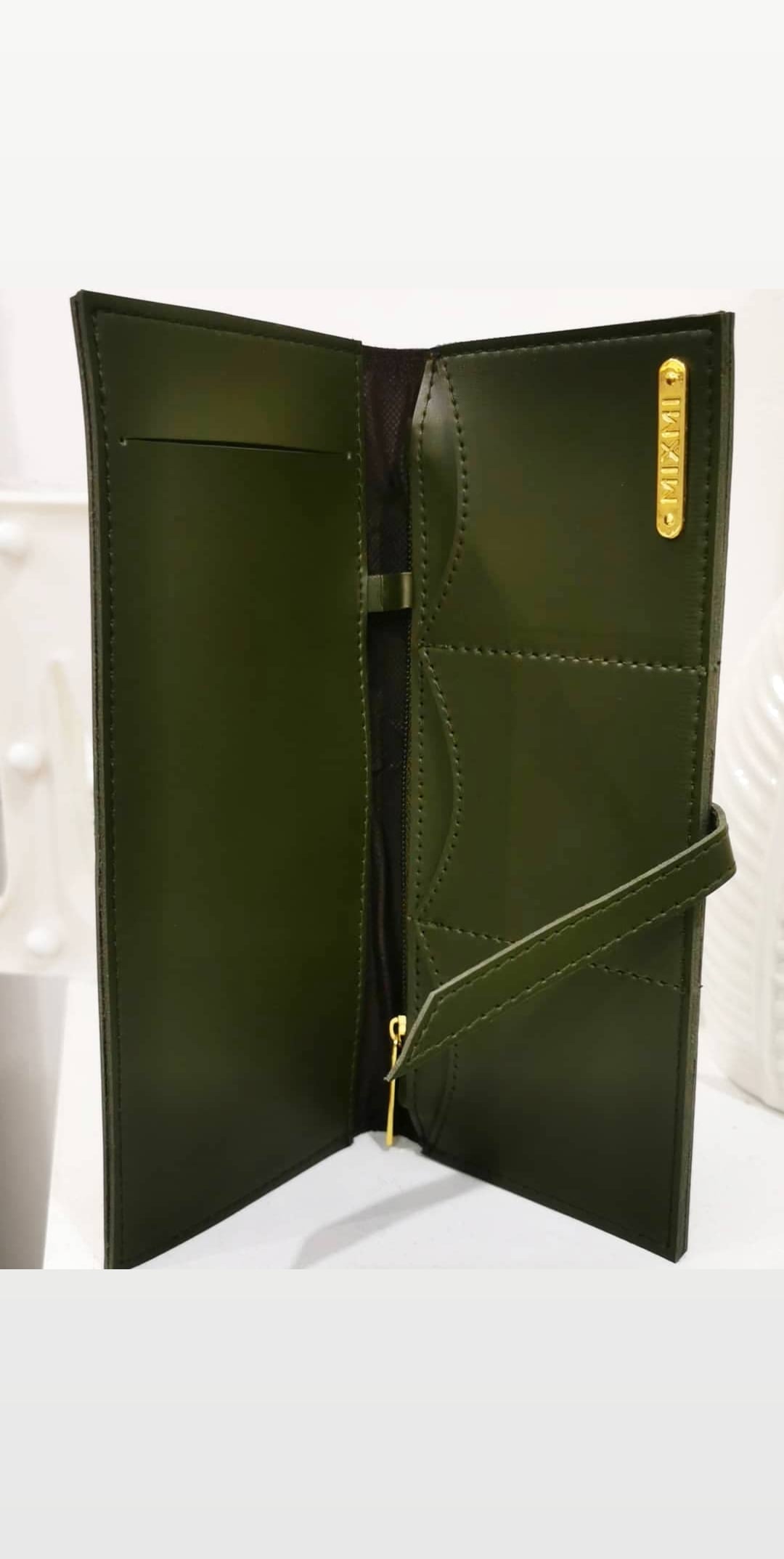 MIXMI SINGLE CHECKBOOK WALLET (DARK GREEN)