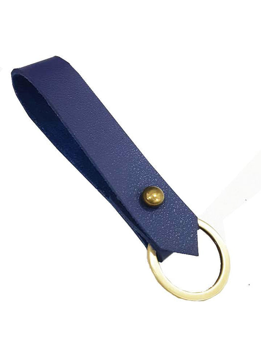 MIXMI BRASS STUD KEYCHAIN (NAVY BLUE)