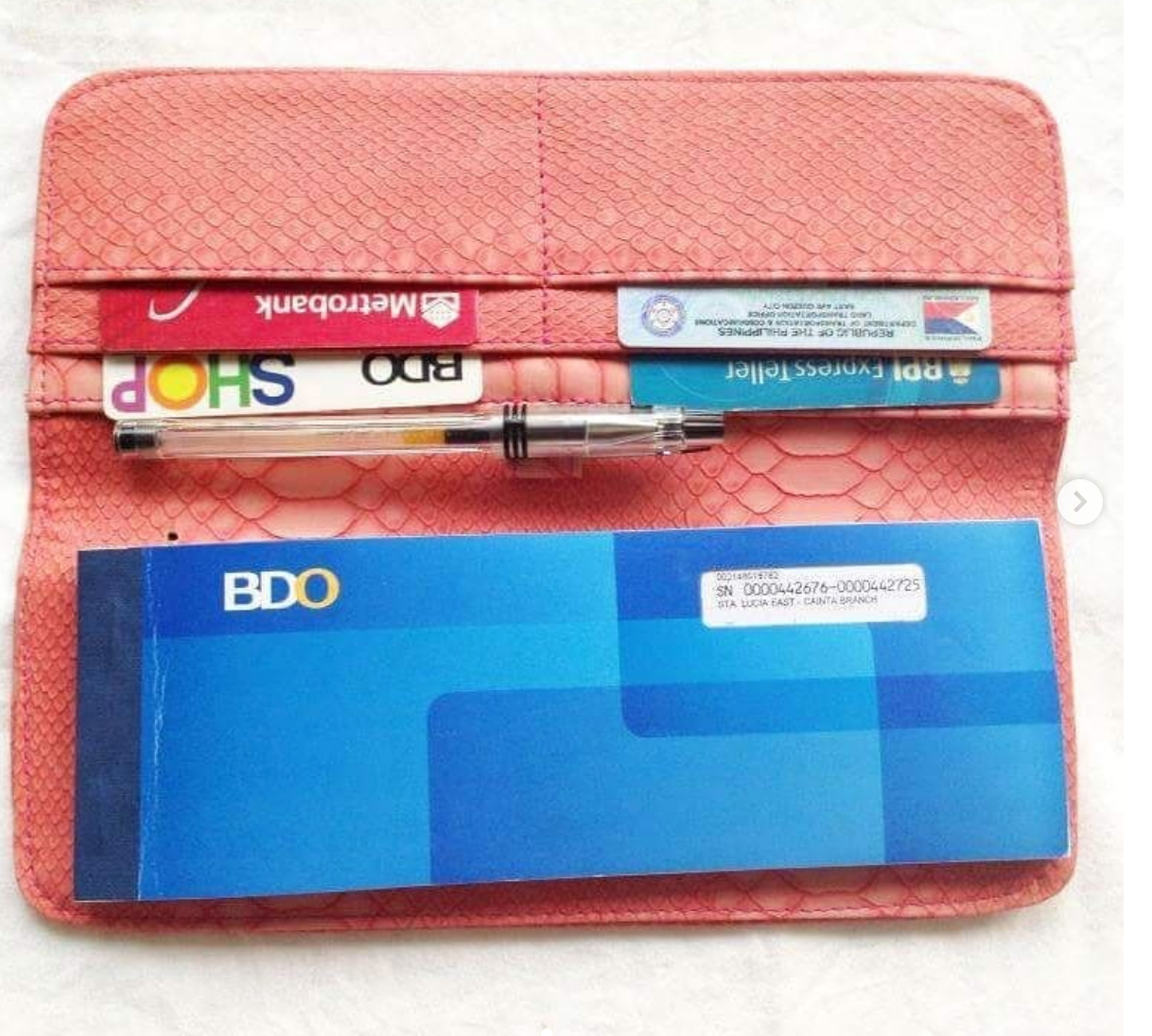 MIXMI LONG CHECKBOOK WALLET (SALMON PINK)