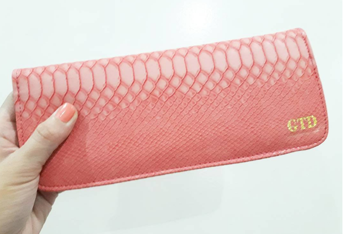 MIXMI LONG CHECKBOOK WALLET (SALMON PINK)