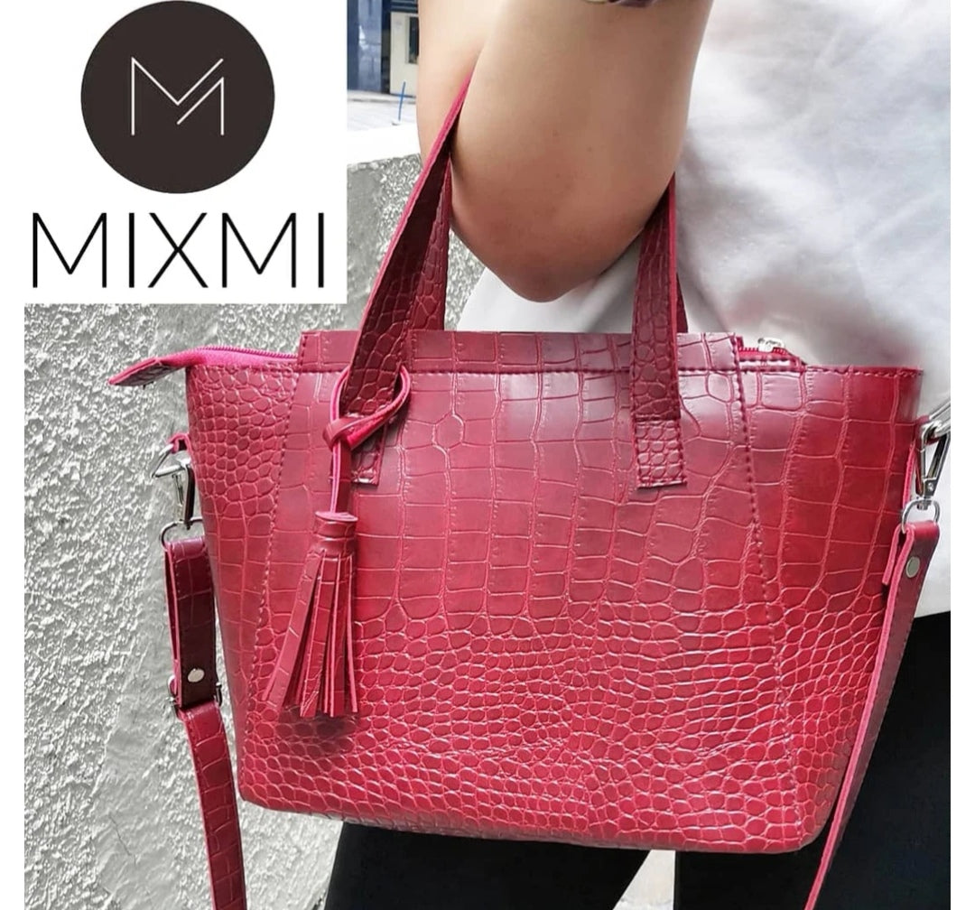 MIXMI CROCO Matte Sling Bag (Red)