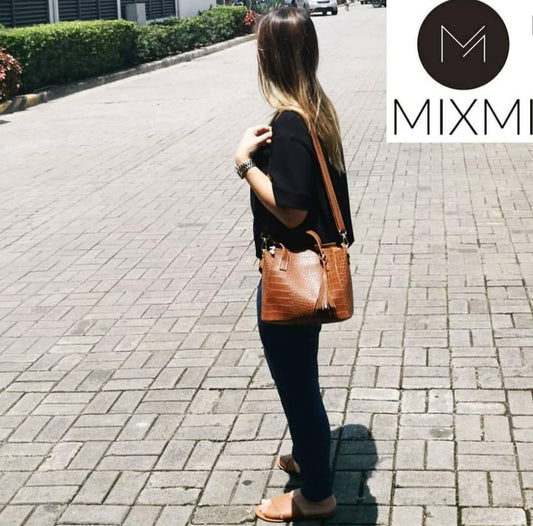 MIXMI Croco Matte Sling Bag (Tan)