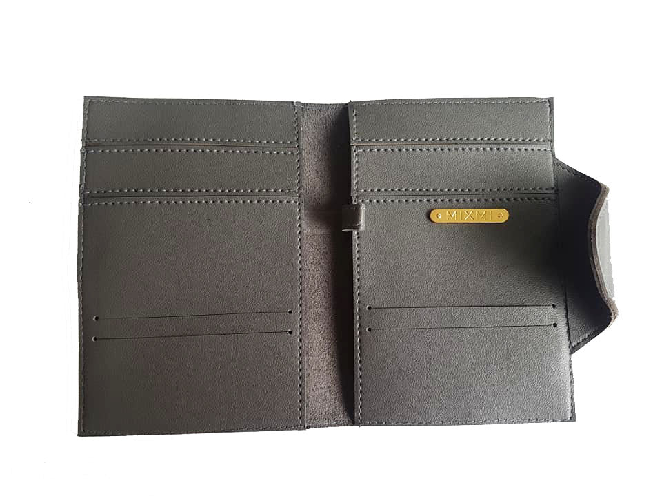 MIXMI QUATTRO PASSPORT WALLET (DARK GREY)