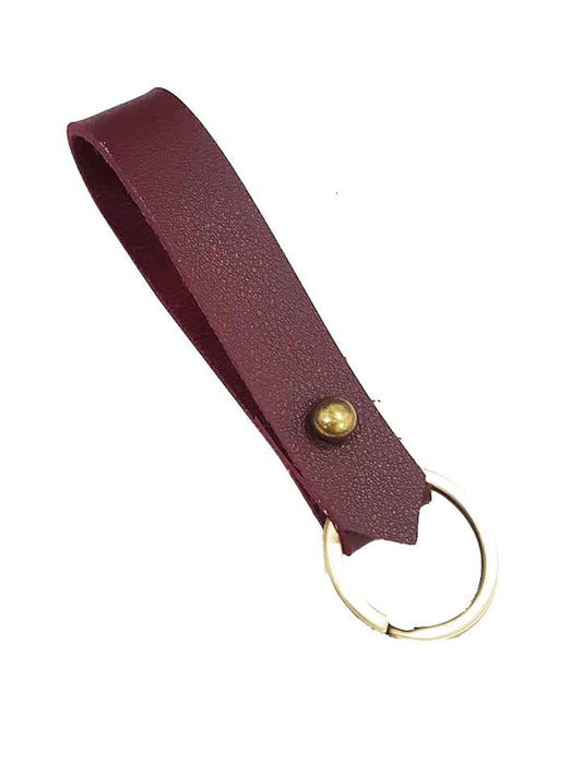 MIXMI BRASS STUD KEYCHAIN (MAROON)