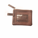 MIXMI Slim Zippered Card Wallet (Brown)