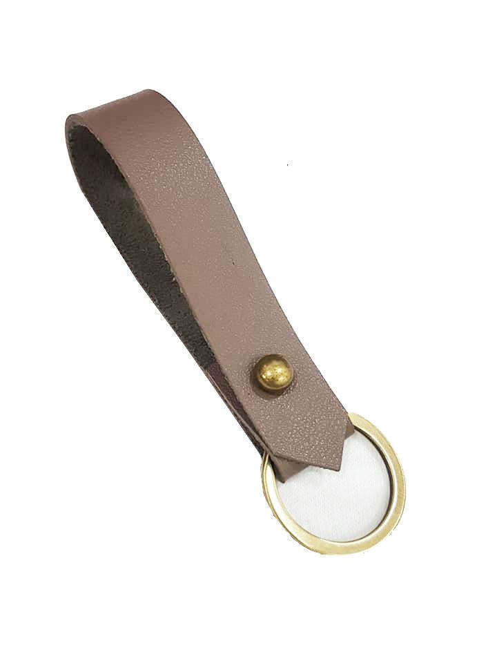 MIXMI BRASS STUD KEYCHAIN (TAUPE)