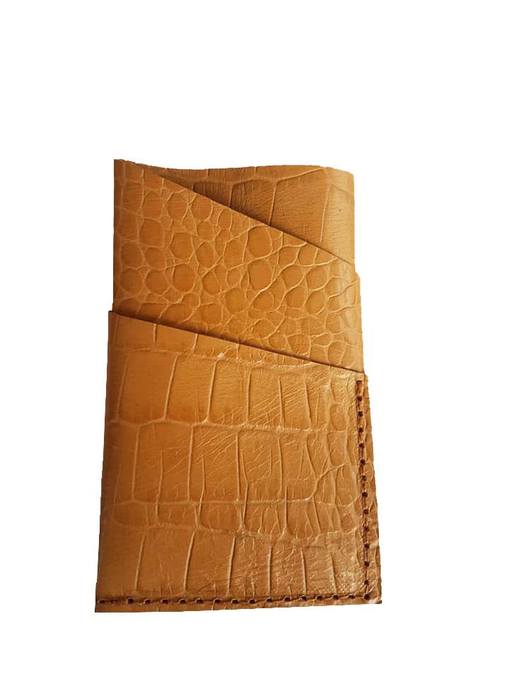 MIXMI LEATHER TIM THIN WALLET (CROCO CAMEL)